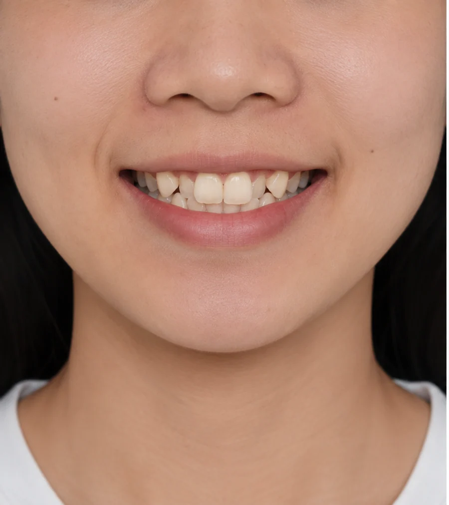 Trước điều trị — Niềng răng mắc cài kim loại
