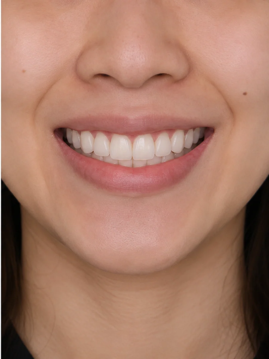 Sau điều trị — Niềng răng mắc cài sứ